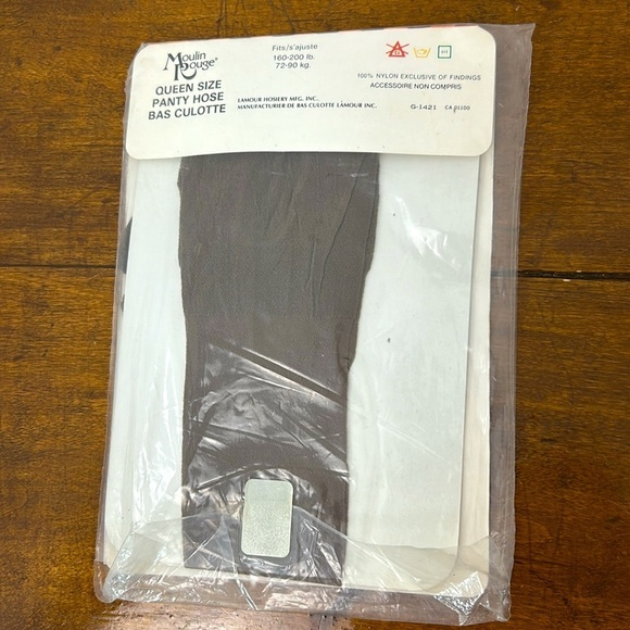 Vintage Moulin Rouge Queen Size Pantyhose Double Mesh Tights Grey Pinup New NIP - Picture 4 of 5